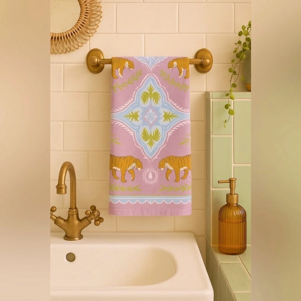Moon Tiger Tea Towel by Artist Laura‎ Marr